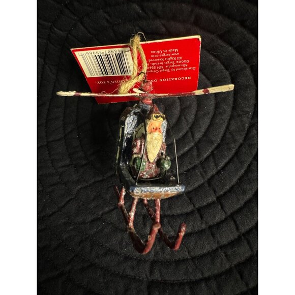 Lot of 2 Santa Helicopter & Motorcycle Christmas Ornament By Trim - Picture 7 of 15